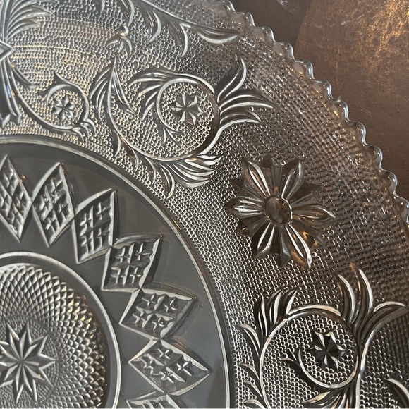 Elegant Clear Glass Duncan Miller “Sandwich” Pattern Service Plate - Picture 7 of 9